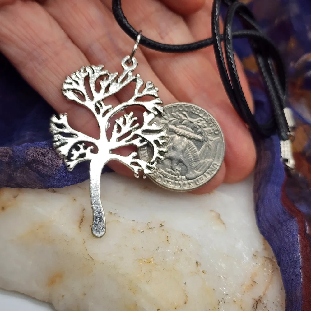 ❤️ Tree Of Life Jewelry Hypoallergenic Black Necklace Silver Tree Pendant